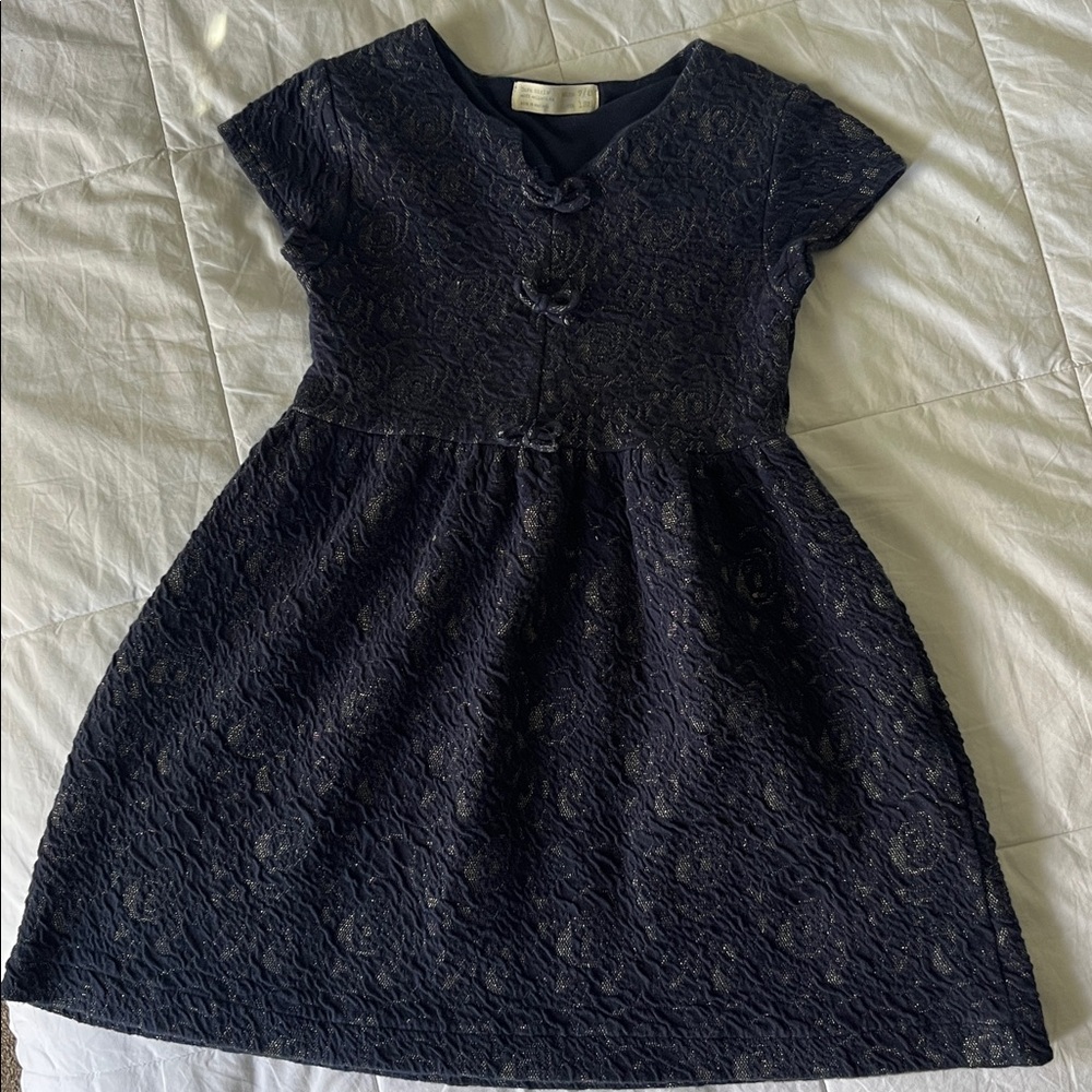 Elegant Navy Lace Kids Dress